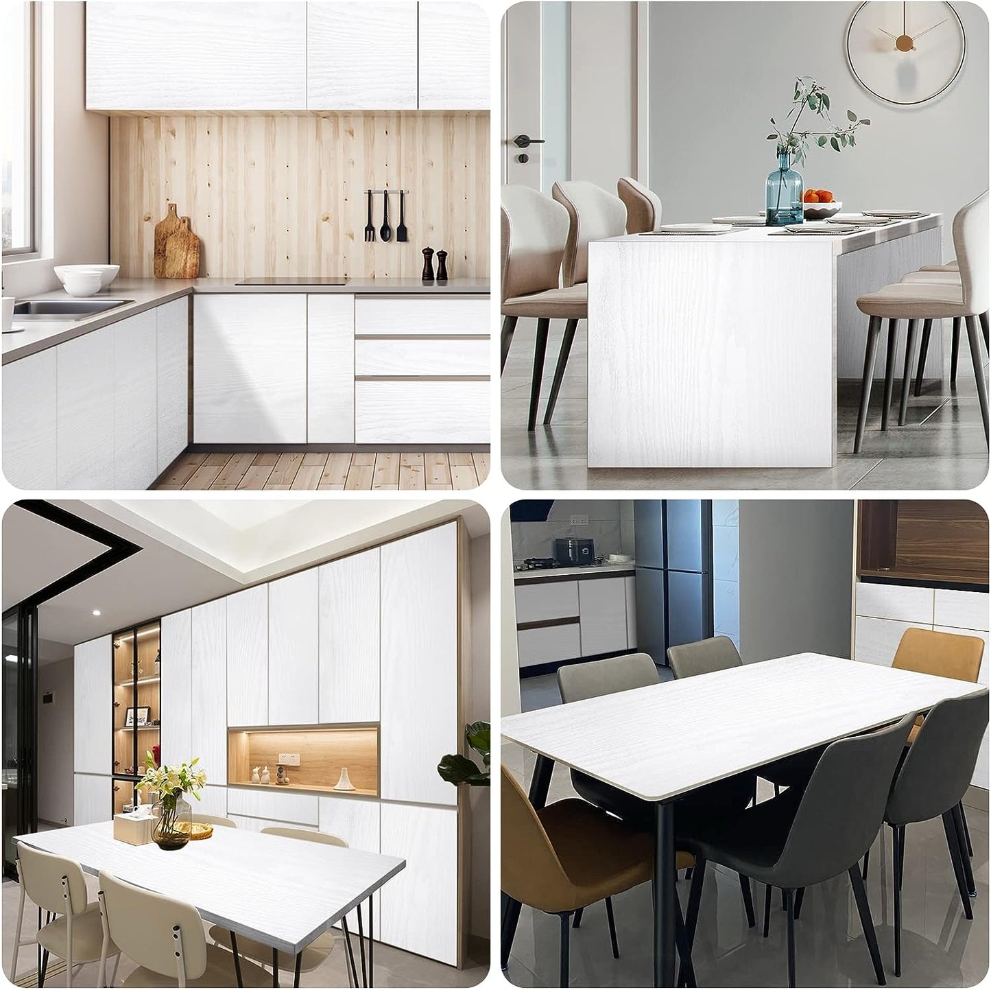 White Wooden Textured Removable Wallpaper Peel & Stick GREEWELT®