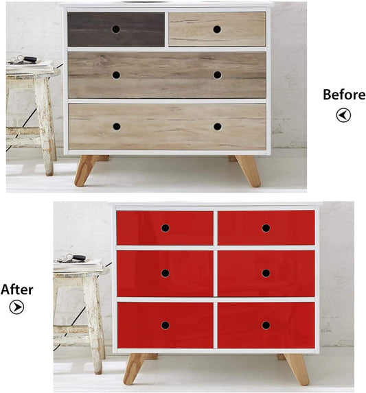 Self Adhesive Peel & Stick Solid Red Glossy Wallpaper