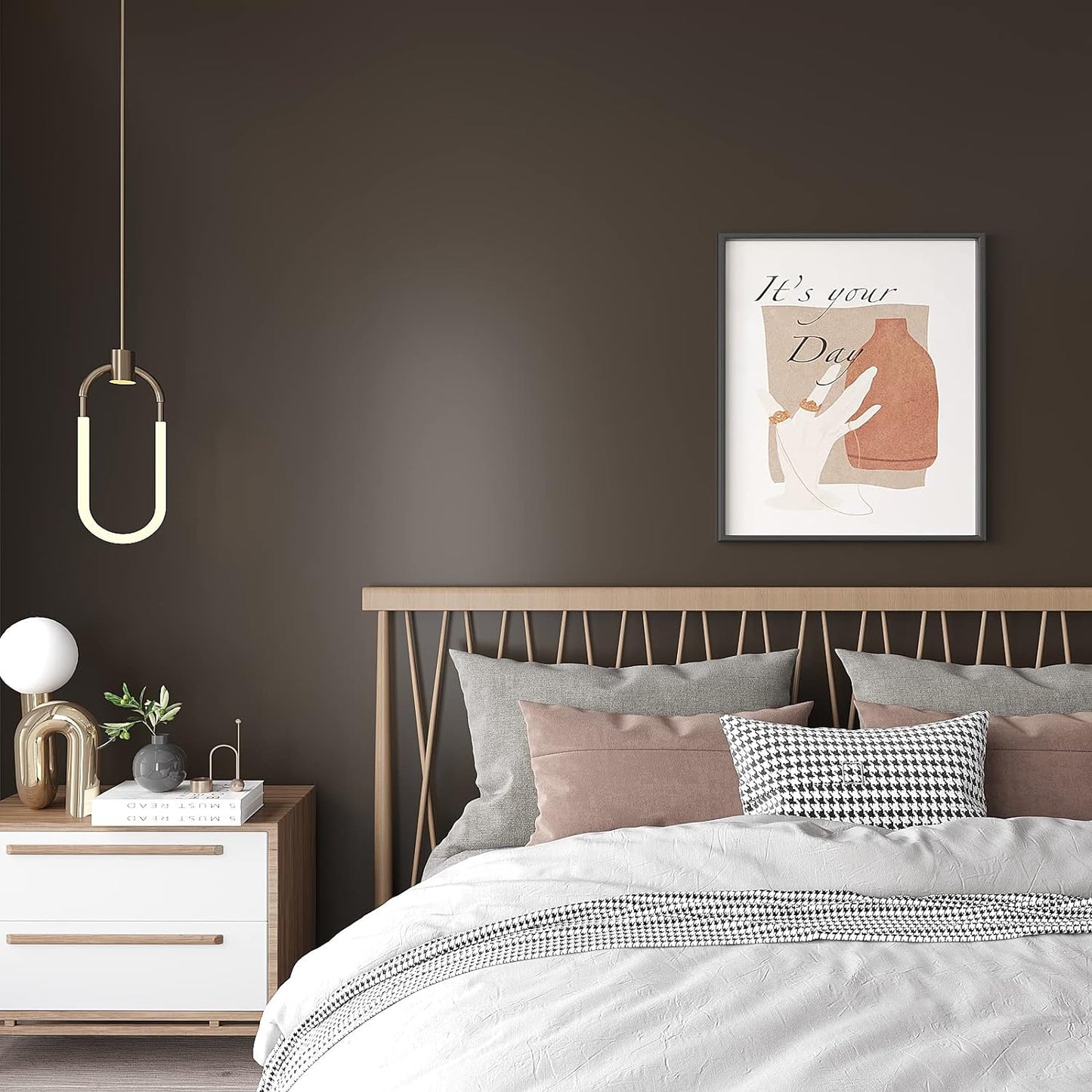 Matte Finish Solid Brown Color Removable Wallpaper – GREEWELT®