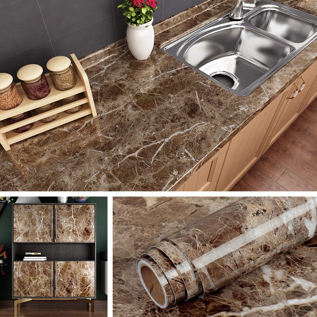 Brown Marble Wallpaper – Luxury Stone Finish
