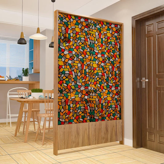 Multicolor Stone Window Film – Textured Glass Design