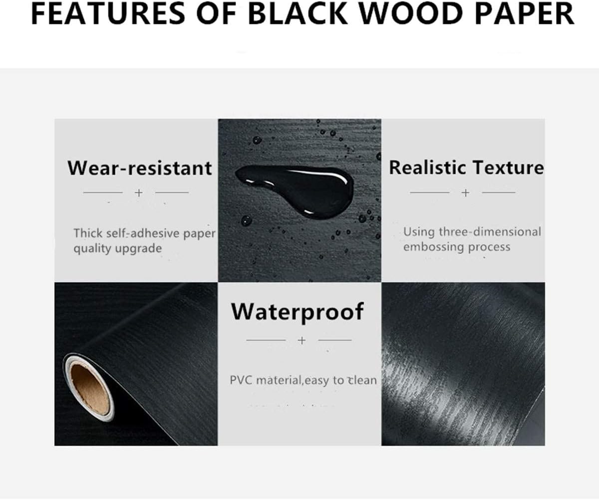 Black Wood Texture Wallpaper – Modern Wall Décor
