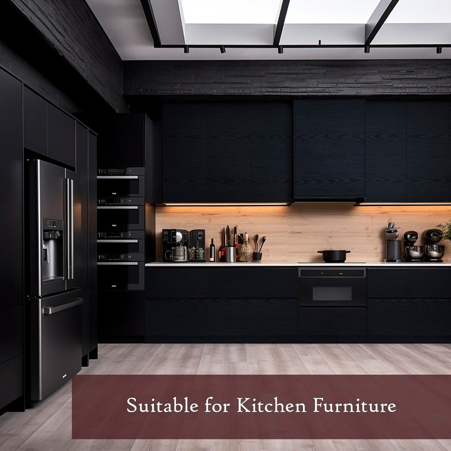 Black Wood Texture Wallpaper – Modern Wall Décor