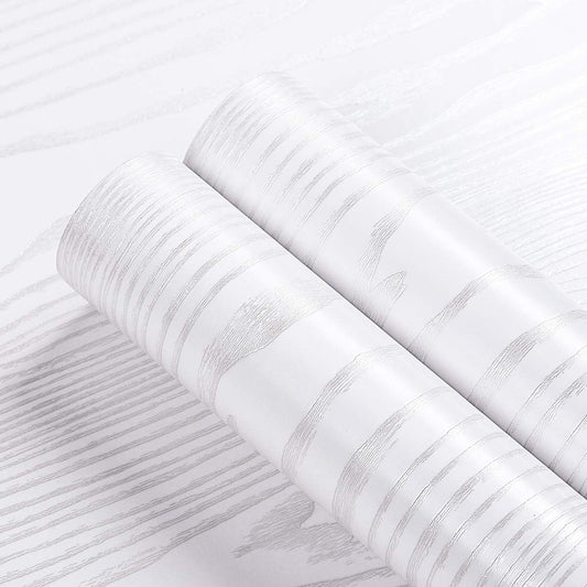 White Wooden Textured Removable Wallpaper Peel & Stick GREEWELT®