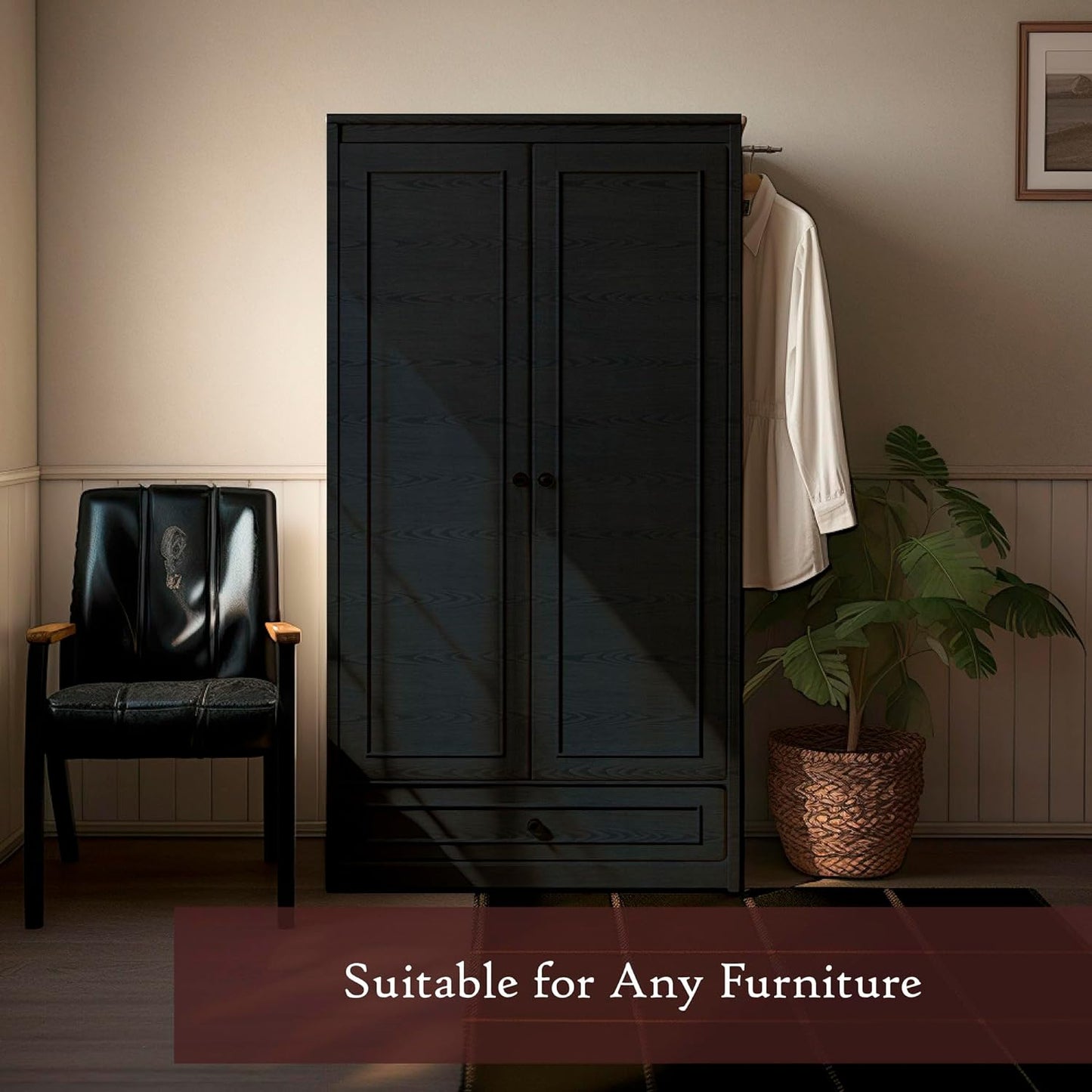 Black Wood Texture Wallpaper – Modern Wall Décor