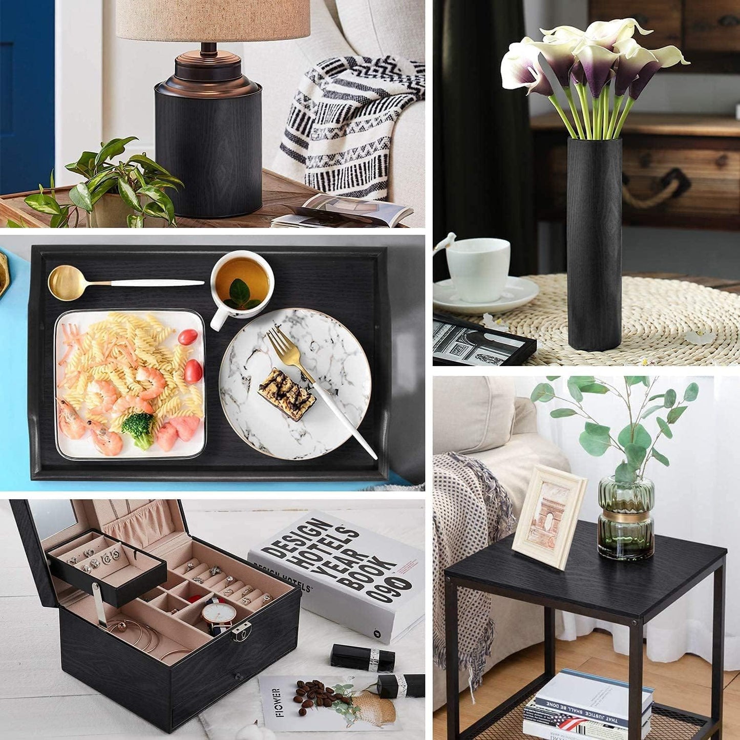 Black Wood Texture Wallpaper – Modern Wall Décor