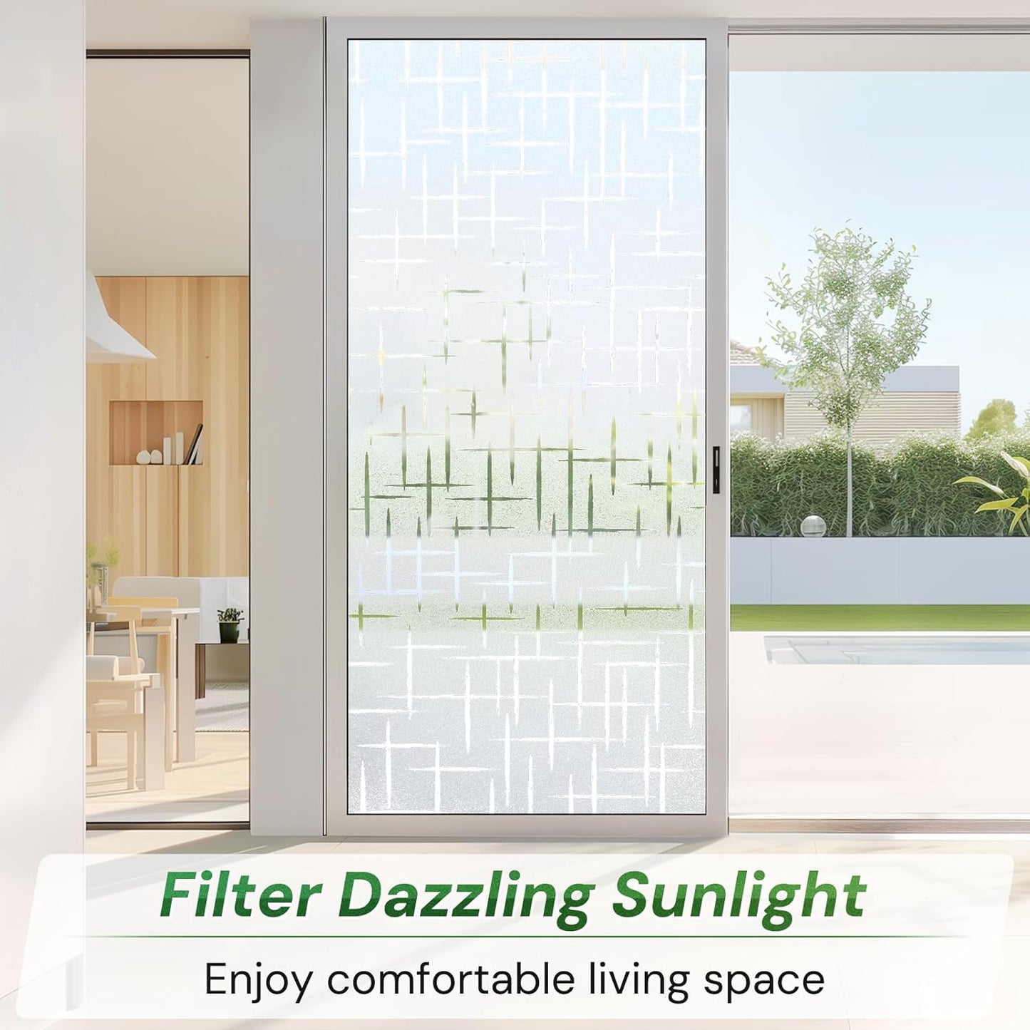 Cross Pattern Window Film – Modern Glass Privacy