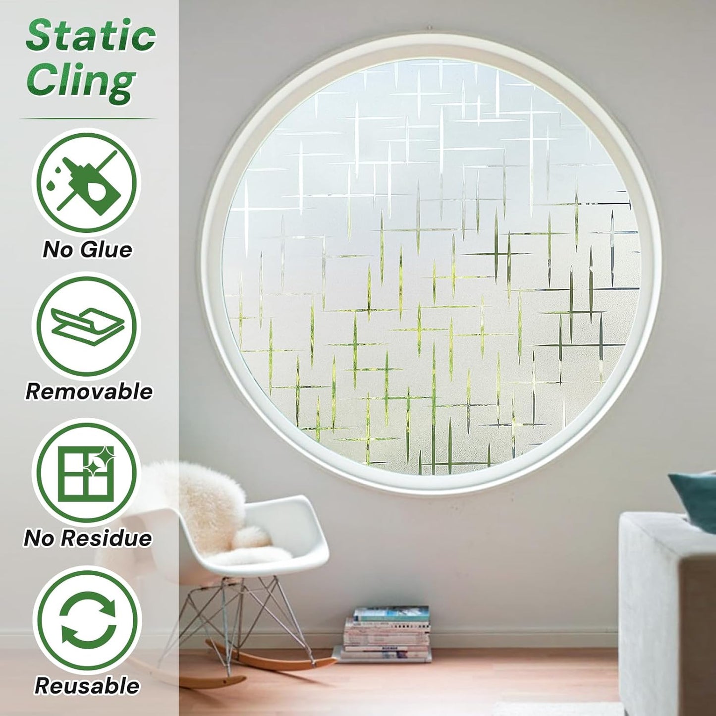 Cross Pattern Window Film – Modern Glass Privacy