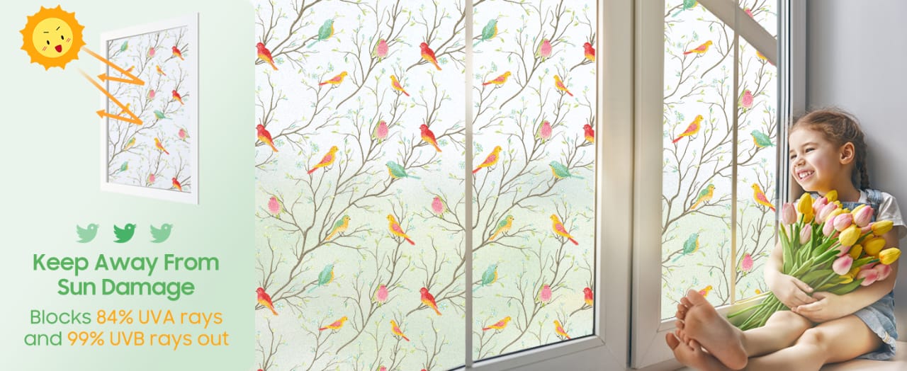 Bird Pattern Window Film – Privacy Glass Décor